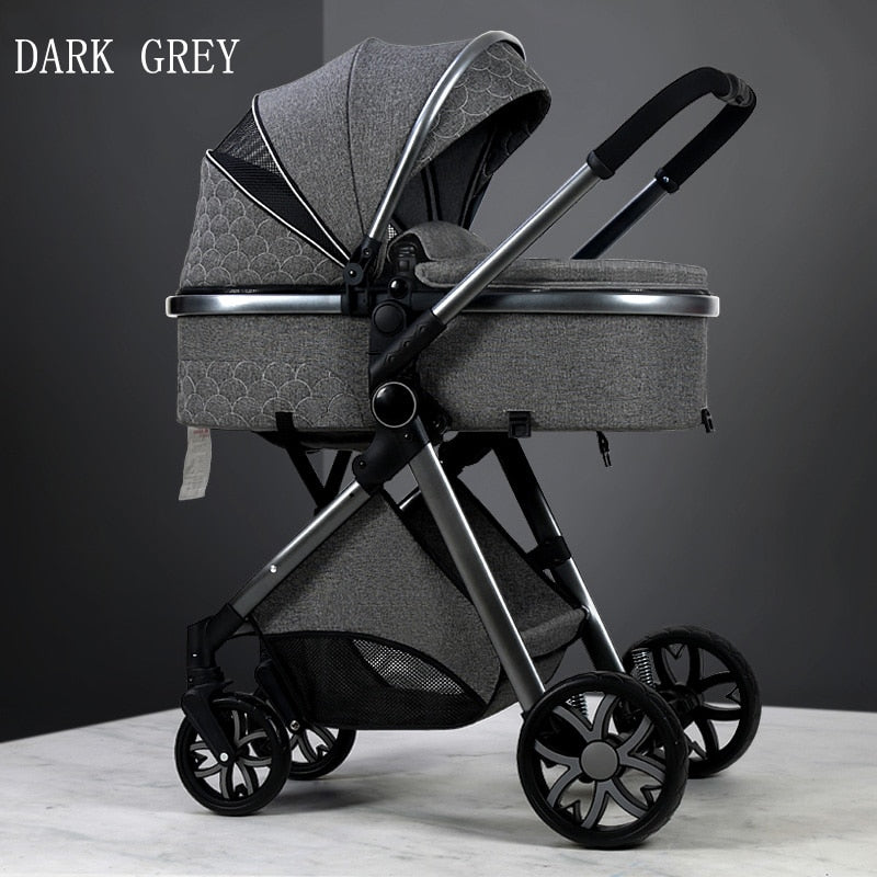 Stylish 3 in 1 Baby Stroller: Newborn Baby Travel System with Portable Pushchair, Baby Cradle, and Infant Carrier