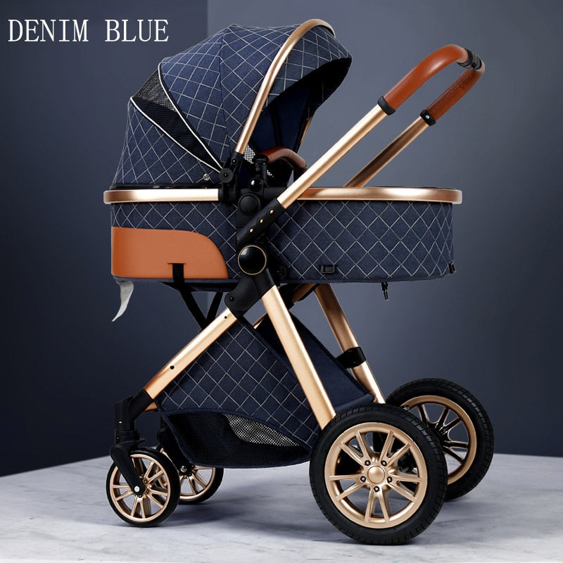 Stylish 3 in 1 Baby Stroller: Newborn Baby Travel System with Portable Pushchair, Baby Cradle, and Infant Carrier