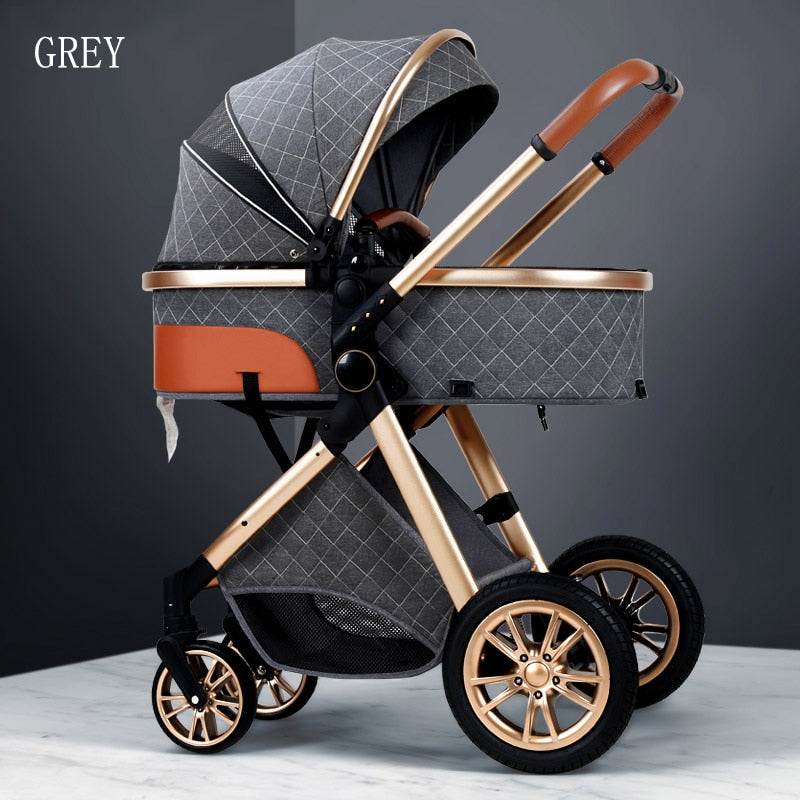 Stylish 3 in 1 Baby Stroller: Newborn Baby Travel System with Portable Pushchair, Baby Cradle, and Infant Carrier