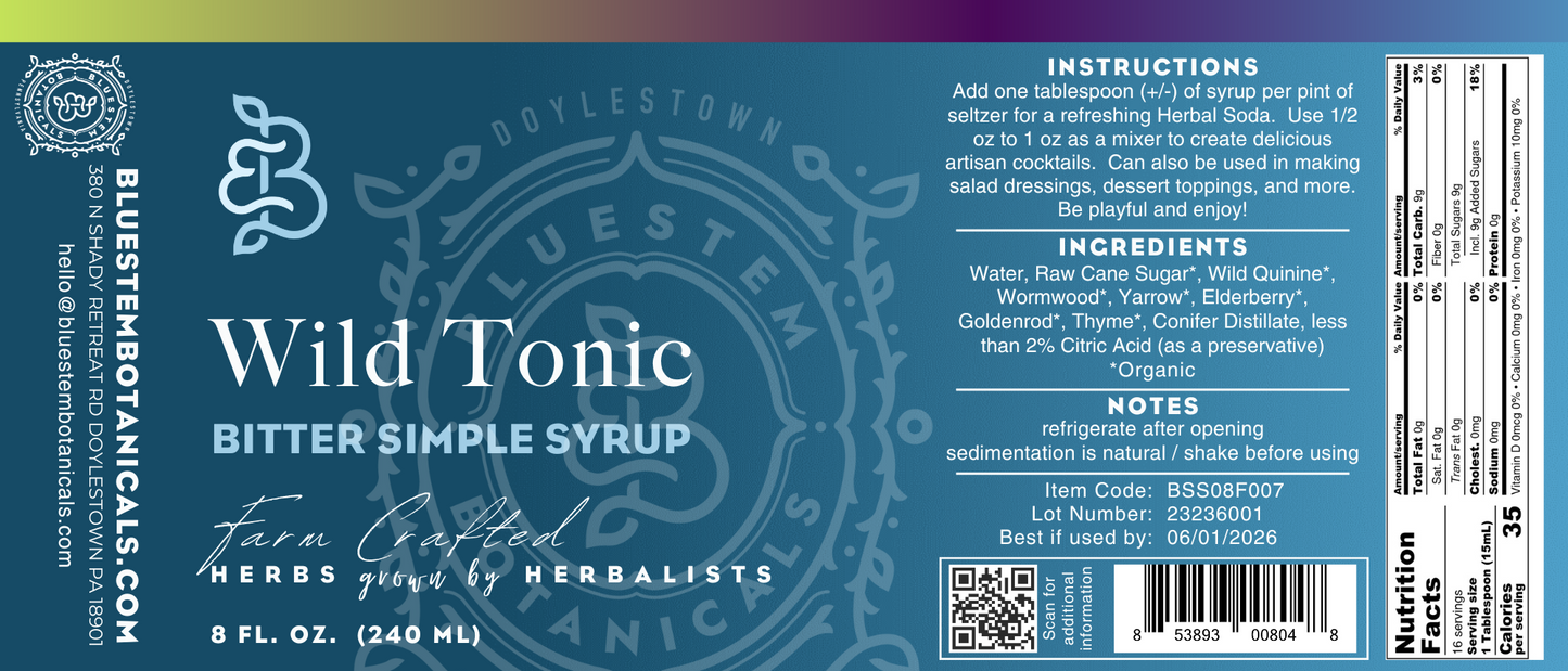Wild Tonic Simple Syrup - Organic